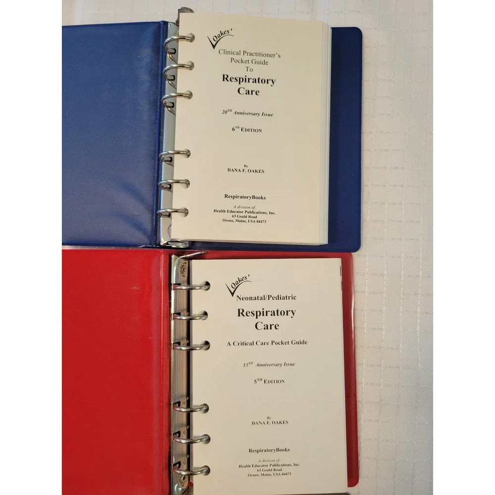 Lot of 4 Oakes Respiratory‎ Care Pocket Guides Ventilator Hemodynamic Monitoring